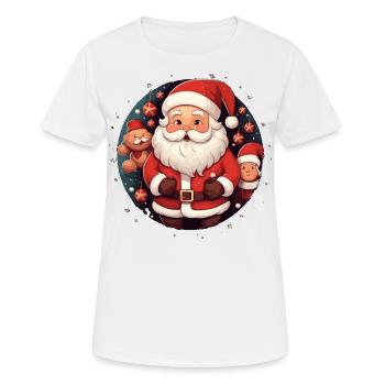 Funny Santa Claus for Christmas - Women's Breathable T-Shirt - white - Front - AI Model Female 172 dark (172cm)