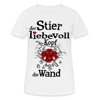 Sternzeichen Stier - Frauen T-Shirt atmungsaktiv - Weiß - Vorne - AI Model Female 172 dark (172cm)