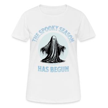 Die gruselige Jahreszeit hat begonnen - Frauen T-Shirt atmungsaktiv - Weiß - Vorne - AI Model Female 172 dark (172cm)