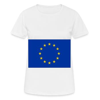 Europa Flagge Eu - Frauen T-Shirt atmungsaktiv - Weiß - Vorne - AI Model Female 172 dark (172cm)