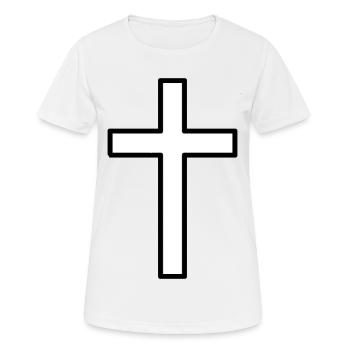 simple chic cross - Women's Breathable T-Shirt - white - Front - AI Model Female 172 dark (172cm)