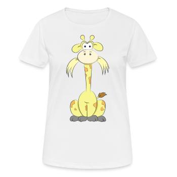 Girafe à mâcher - T-shirt respirant Femme - blanc - Devant - AI Model Female 172 dark (172cm)