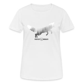 Protect Wildlife - environmental protection - fox silhouette - Women's Breathable T-Shirt - white - Front - AI Model Female 172 dark (172cm)