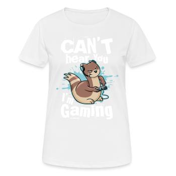 Can't Hear You I'm Gaming - Lustiges Gamer - Frauen T-Shirt atmungsaktiv - Weiß - Vorne - AI Model Female 172 dark (172cm)