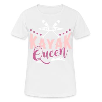 Kayak Queen - Cooles Kajak Outfit - Frauen T-Shirt atmungsaktiv - Weiß - Vorne - AI Model Female 172 dark (172cm)