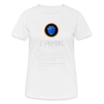 Conception drôle de bobine de réservoir RPG MMO MMORPG - T-shirt respirant Femme - blanc - Devant - AI Model Female 172 dark (172cm)