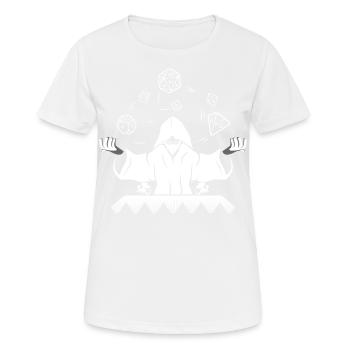 Game Master DM GOD D20 Wizard Tabletop Rollenspiel - Frauen T-Shirt atmungsaktiv - Weiß - Vorne - AI Model Female 172 dark (172cm)