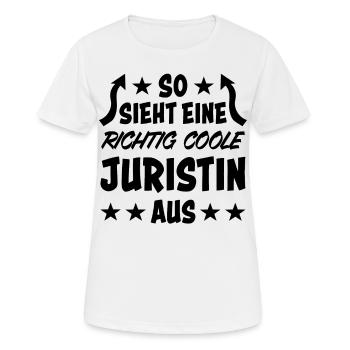 Juristin Jura Lustiger Spruch Jura Beruf Geschenk - Frauen T-Shirt atmungsaktiv - Weiß - Vorne - AI Model Female 172 dark (172cm)