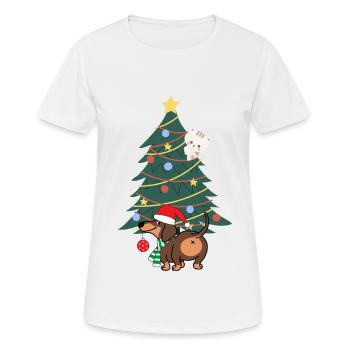 Comme chien et chat - T-shirt respirant Femme - blanc - Devant - AI Model Female 172 dark (172cm)