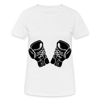 Gants de boxe Symbole Boxe - T-shirt respirant Femme - blanc - Devant - AI Model Female 172 dark (172cm)