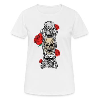 skulls - Frauen T-Shirt atmungsaktiv - Weiß - Vorne - AI Model Female 172 dark (172cm)