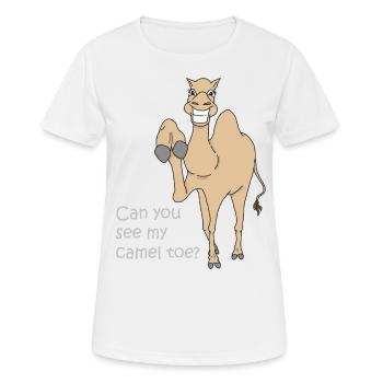 kamel zeh schritt lustige sprüche geschenk shirt - Frauen T-Shirt atmungsaktiv - Weiß - Vorne - AI Model Female 172 dark (172cm)