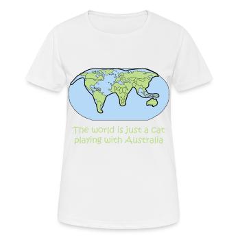 chat cadeau carte globe globe cadeau - T-shirt respirant Femme - blanc - Devant - AI Model Female 172 dark (172cm)