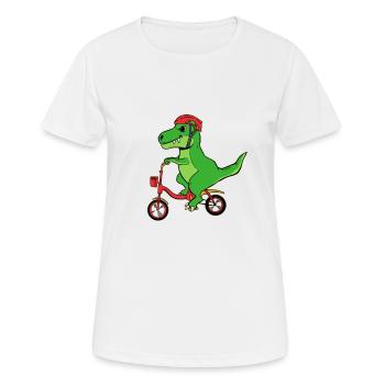 Dino Fahrrad Geschenk Shirt - Frauen T-Shirt atmungsaktiv - Weiß - Vorne - AI Model Female 172 dark (172cm)