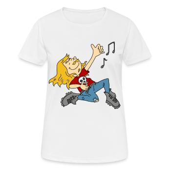 Cadeau en métal Air Guitar Rock'n'Roll Heavey - T-shirt respirant Femme - blanc - Devant - AI Model Female 172 dark (172cm)