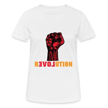 Revolution Liebe Demo Widerstand Geschenk - Frauen T-Shirt atmungsaktiv - Weiß - Vorne - AI Model Female 172 dark (172cm)