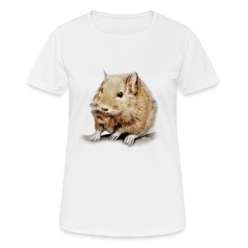 Degu rongeur de souris Rat rongeur cobaye - T-shirt respirant Femme - blanc - Devant - AI Model Female 172 dark (172cm)