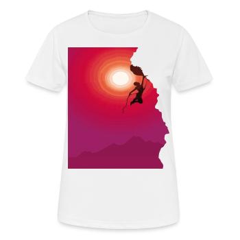 Cadeau d'alpinisme au lever du soleil - T-shirt respirant Femme - blanc - Devant - AI Model Female 172 dark (172cm)