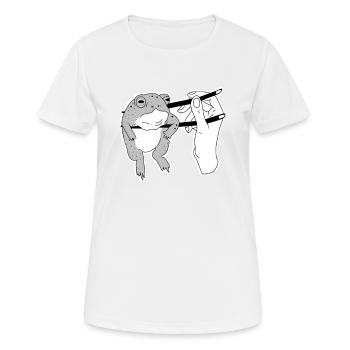 Satire Lustig Frosch Stäbchen Asiatisch Geschenk - Frauen T-Shirt atmungsaktiv - Weiß - Vorne - AI Model Female 172 dark (172cm)