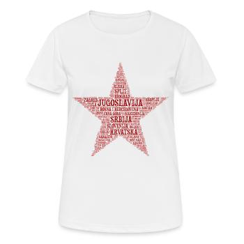 Jugoslawien STERN Design 02r - Frauen T-Shirt atmungsaktiv - Weiß - Vorne - AI Model Female 172 dark (172cm)