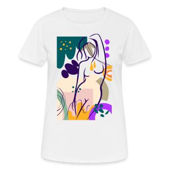 Cadeau nu nudiste nudiste - T-shirt respirant Femme - blanc - Devant - AI Model Female 172 dark (172cm)