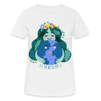 Mutter Erde Umwelt Natur Geschenk - Frauen T-Shirt atmungsaktiv - Weiß - Vorne - AI Model Female 172 dark (172cm)