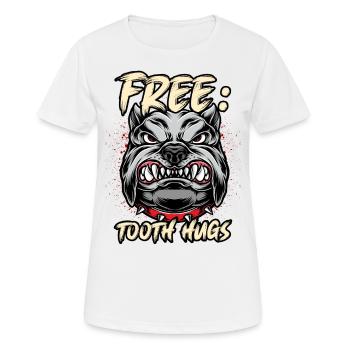Pitbull dents dent gratuit - T-shirt respirant Femme - blanc - Devant - AI Model Female 172 dark (172cm)