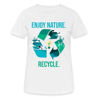Recycling Umwelt Naturschutz - Frauen T-Shirt atmungsaktiv - Weiß - Vorne - AI Model Female 172 dark (172cm)