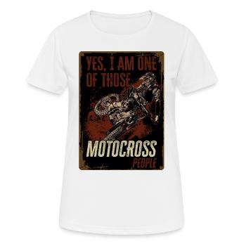 Cross moteur - T-shirt respirant Femme - blanc - Devant - AI Model Female 172 dark (172cm)