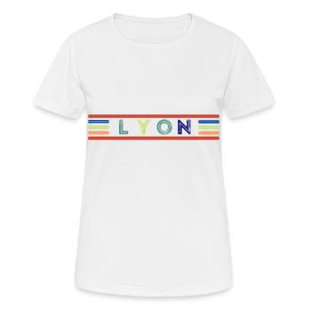 LYON - Frauen T-Shirt atmungsaktiv - Weiß - Vorne - AI Model Female 172 dark (172cm)