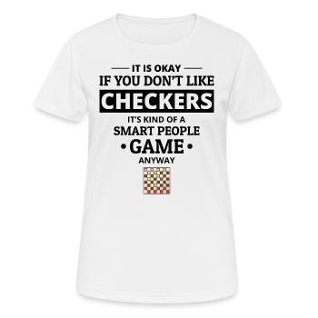 Checkers Draughts Strategie Brettspiele Lustig - Frauen T-Shirt atmungsaktiv - Weiß - Vorne - AI Model Female 172 dark (172cm)
