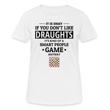 Checkers Draughts Strategie Brettspiele Lustig - Frauen T-Shirt atmungsaktiv - Weiß - Vorne - AI Model Female 172 dark (172cm)