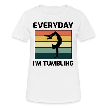 Power Tumbling Gymnastik Turner Akrobatik Lustig - Frauen T-Shirt atmungsaktiv - Weiß - Vorne - AI Model Female 172 dark (172cm)