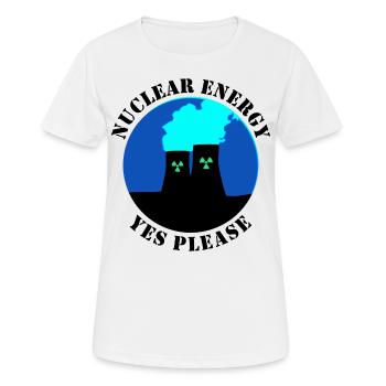 Atomenergie, Ja bitte, Ja zu Atomkraft - Frauen T-Shirt atmungsaktiv - Weiß - Vorne - AI Model Female 172 dark (172cm)