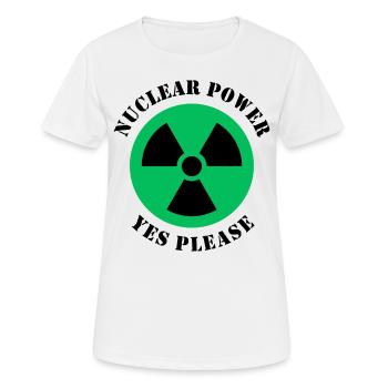 Atomkraft Ja bitte, Ja zu Atomenergie - Frauen T-Shirt atmungsaktiv - Weiß - Vorne - AI Model Female 172 dark (172cm)