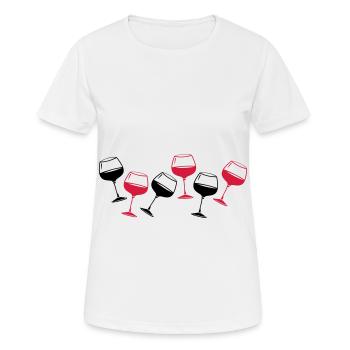 Verre à vin rouge de vin - T-shirt respirant Femme - blanc - Devant - AI Model Female 172 dark (172cm)