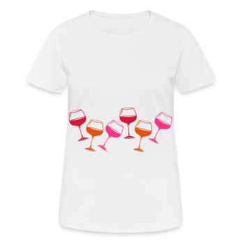 Wine Red Wine Glass - Women's Breathable T-Shirt - white - Front - AI Model Female 172 dark (172cm)