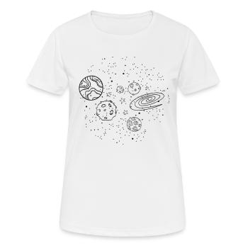 Ciel étoilé - Espace - Voyage dans l'espace - Planètes - T-shirt respirant Femme - blanc - Devant - AI Model Female 172 dark (172cm)