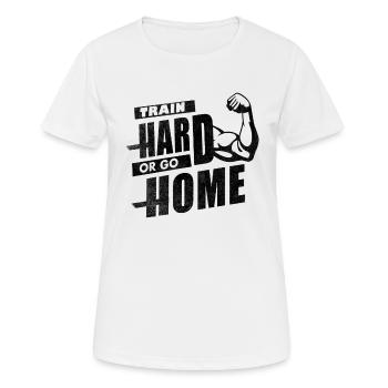 Kraftsport - Muskelaufbau - Pumpen - Frauen T-Shirt atmungsaktiv - Weiß - Vorne - AI Model Female 172 dark (172cm)