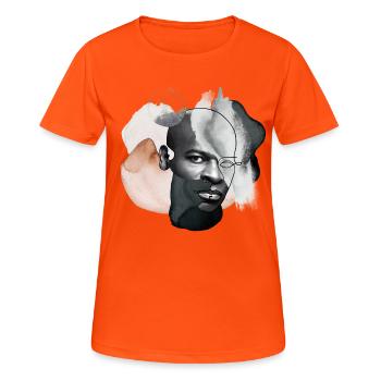 Homme POC Portrait - T-shirt respirant Femme - orange néon - Devant - AI Model Female 172 dark (172cm)