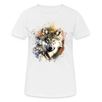 Wild-Life Wolf, Wolf T-Shirt, Animal, Print - Frauen T-Shirt atmungsaktiv - Weiß - Vorne - AI Model Female 172 dark (172cm)