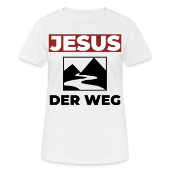 Jesus Christus ist der Weg - Christliches Shirt - Frauen T-Shirt atmungsaktiv - Weiß - Vorne - AI Model Female 172 dark (172cm)