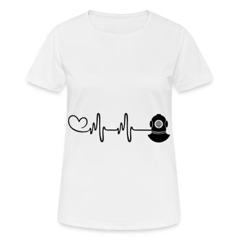 Tauchen Apnoe Herzschlag - Frauen T-Shirt atmungsaktiv - Weiß - Vorne - AI Model Female 172 dark (172cm)