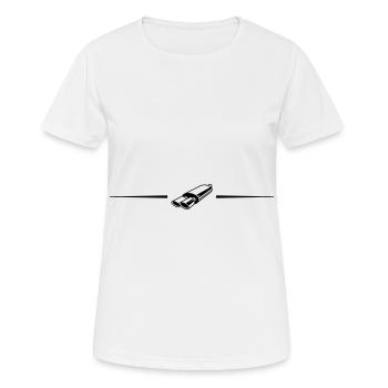 Auspuff Tuning Linie - Frauen T-Shirt atmungsaktiv - Weiß - Vorne - AI Model Female 172 dark (172cm)