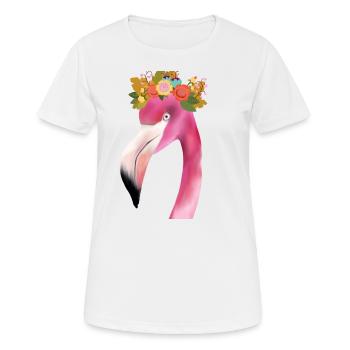 Flamingo avec couronne - T-shirt respirant Femme - blanc - Devant - AI Model Female 172 dark (172cm)