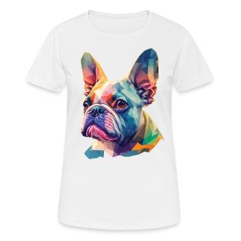 Chien bouledogue français drôle de chiens Art - T-shirt respirant Femme - blanc - Devant - AI Model Female 172 dark (172cm)