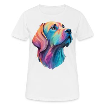 Labrador Hund - Liebevoller Vierbeiner Design - Frauen T-Shirt atmungsaktiv - Weiß - Vorne - AI Model Female 172 dark (172cm)
