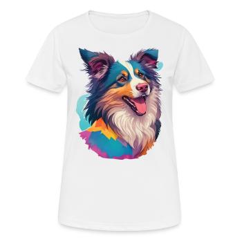 Berger Australien Chien Chien Ami Pet - T-shirt respirant Femme - blanc - Devant - AI Model Female 172 dark (172cm)