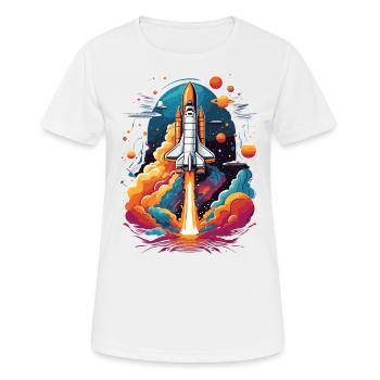 Space Shuttle Astronaut Raketen Weltraum Abenteuer - Frauen T-Shirt atmungsaktiv - Weiß - Vorne - AI Model Female 172 dark (172cm)