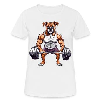Muscle Boxer Chien Athlétique Fitness Design - T-shirt respirant Femme - blanc - Devant - AI Model Female 172 dark (172cm)